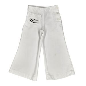 RALPH LAUREN TODDLER SAILOR‑STYLE WIDE‑LEG PANTS – WHITE – SIZE 2.5T